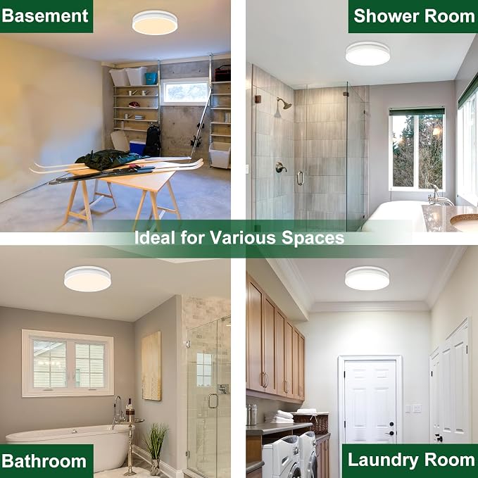 Akicon Bathroom Exhaust Fan with Light, 80 CFM 2.0 Sones Bathroom Fan for Ceiling, 3CCT 15W Dimmable LED Light and 3.5W Nightlight Vent Fan Combo for Home, Round, White