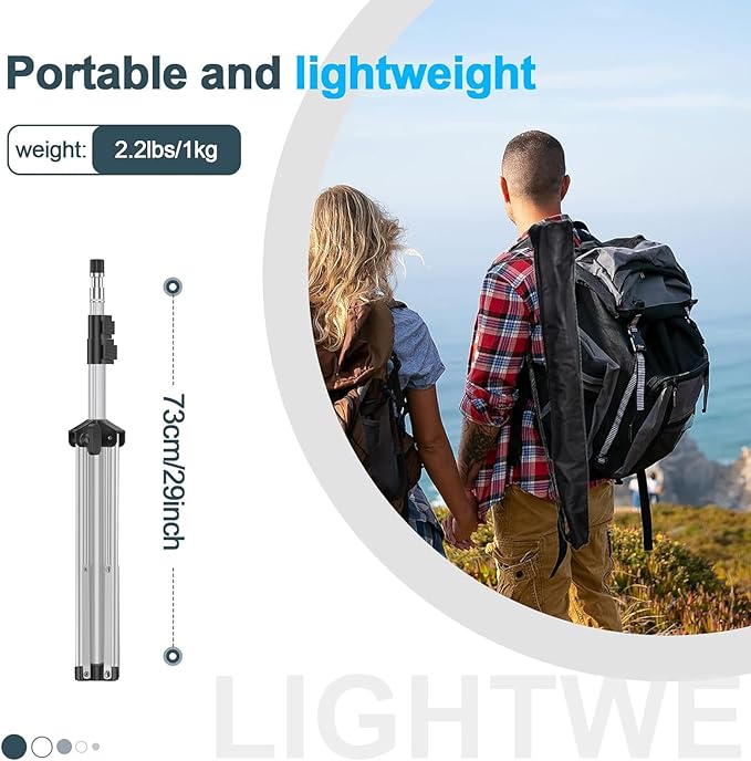 EMART 7 Ft Light Stand for Photography, Portable Photo Video Tripod Stand, 2 Pack Lighting Stand with Carry Case for Speedlight, Flash, Softbox,Strobe Light, Camera, Photographic Portrait -Silver