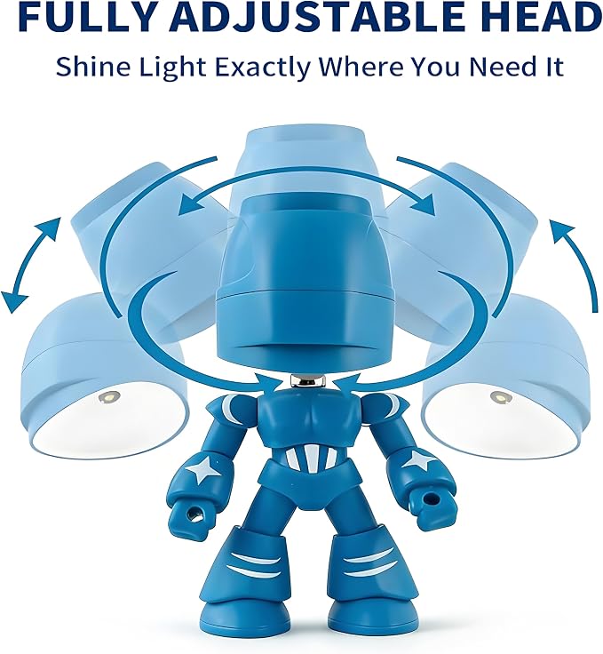 LED Mini Night Light,Adjustable Cute Cartoon Robot Companion Table Light,Adjustable Lonely Robot Cartoon Cute Robots Design Companion Table Light Magnetic Base for Gifts (Red)