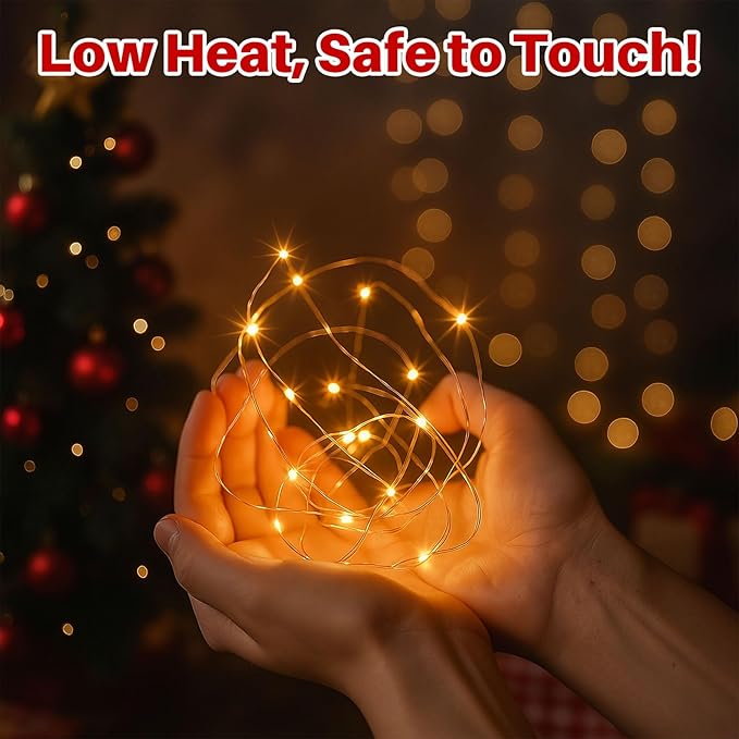 Macarrie 12 Pcs Warm White Fairy Lights USB Powered 16 ft 50 LED String Lights Plug in for Indoor Outdoor Bedroom DIY Party Wedding Home Festival Tree Garden Xmas Decoration
