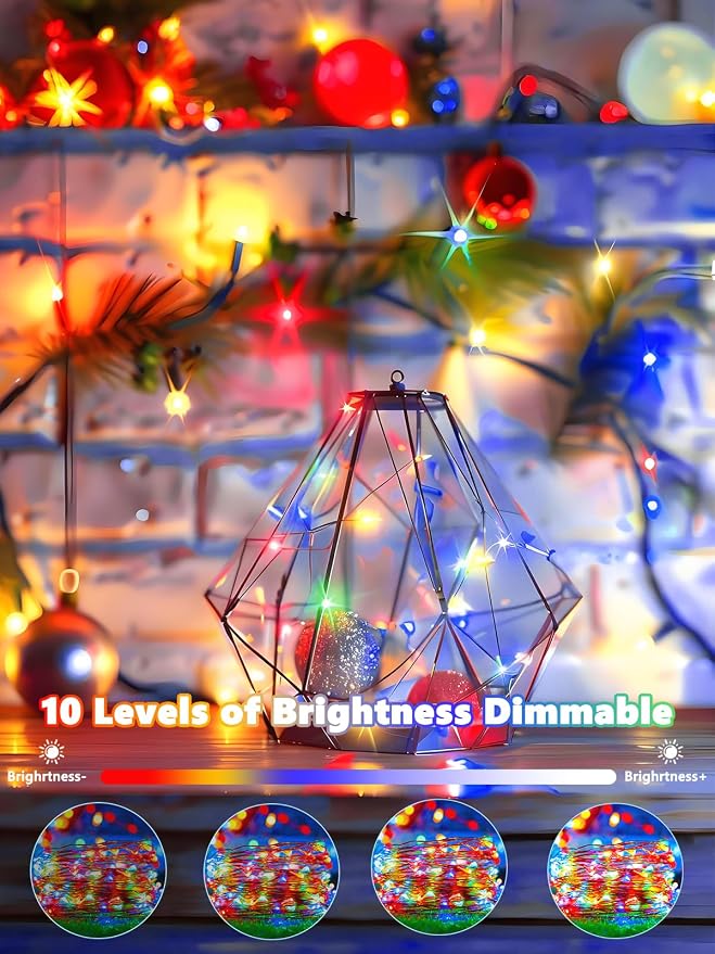 6 Pack Fairy Lights Battery Operated with Remote Twinkle Lights Multicolor | Each 26FT 80LED, 8 Modes, Timer, Waterproof & Cuttable Wire, Christmas String Lights for Party Gatherings Centerpieces Decor