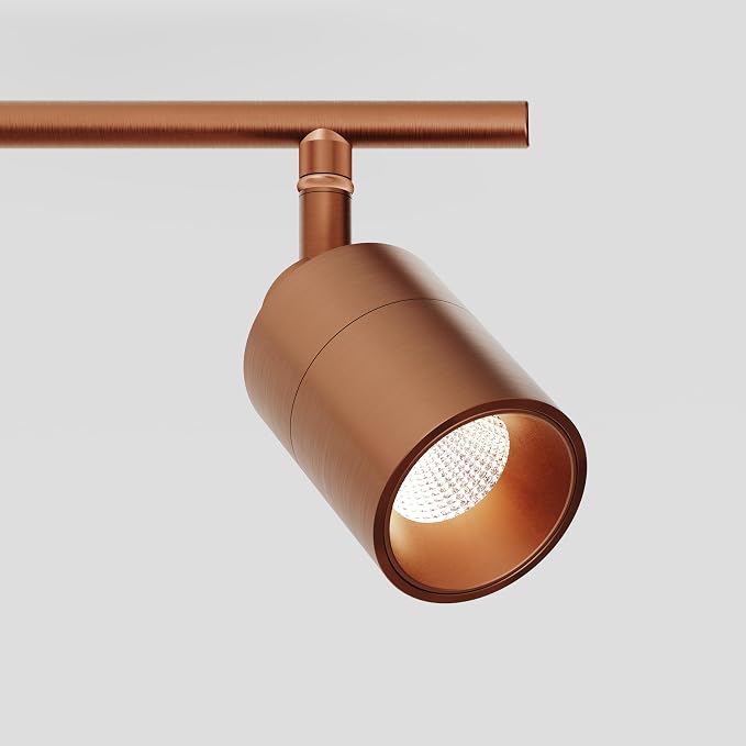 Shura Brushed Copper 5-Light Track Light with Rotatable Heads, Integrated LED Bulbs, 4 ft. Track Lighting Kit, 3000k, 2450 Lumens