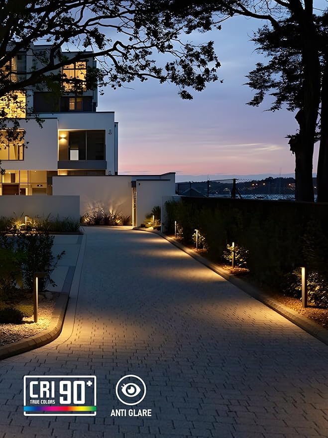 LEONLITE 12-Pack 16 Inch 5CCT Low Voltage Landscape Pathway Lights, ETL | 12-24V AC/DC, 5W Anti-Glare Path Lights, Aluminum, IP65, for Yard Sidewalk, 1800K/2700K/3000K/4000K/5000K, Oil Rubbed Bronze