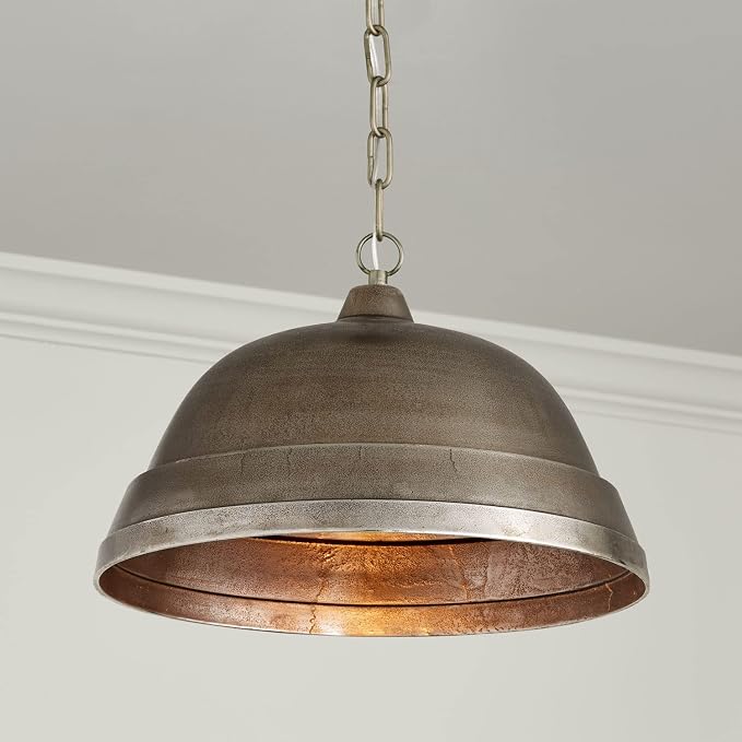 Capital Lighting 330311XN Sedona Handcrafted Sand-Cast Aluminum Industrial Metal Dome Pendant, 1-Light 100 Watts, 12" H x 18" W, Oxidized Nickel
