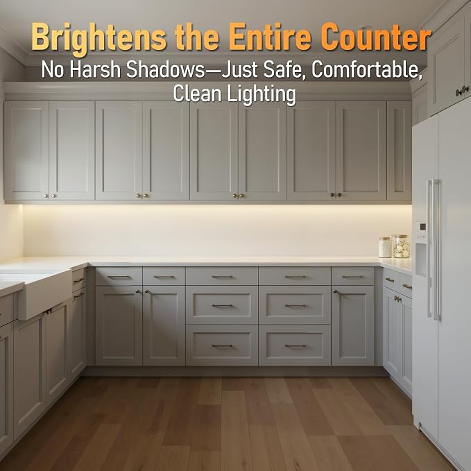TORCHSTAR 2-Pack Ultra-Slim LED Under Cabinet Lighting Fits 36" Cabinets | 5CCT, Hardwired & Plug-in, 20W 1500LM, 120V CRI90 Linkable Dimmable Thin Under Counter Lights for Kitchen, ETL T24, White
