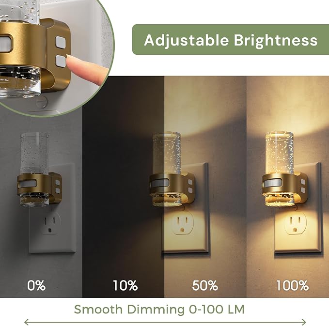 L LOHAS LED Motion Sensor Night Light, Bubble Night Lights Plug into Wall | 2 Pack 3CCT Color Temperature Change MINI Night-Light,Dimmable Nightlight with Dusk to Dawn Sensor for Rooms Bathroom Hallway