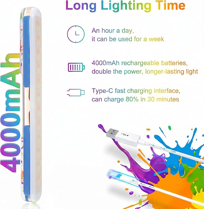 Benreom Rechargeable Wireless Vanity Light for Mirror, Magnetic LED Bar | Adjustable Color, Brightness and Angle with Cordless Stick-On Design for Makeup Mirrors and Renter-Friendly Decor