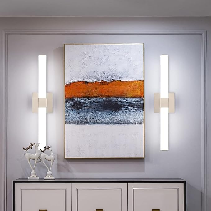 ZUZITO 40in LED Vanity Lights Brushed Nickel Modern Bathroom Lighting Fixtures Over Mirror, 3CCT Dimmable Bath Wall Lighting 3000K/4500K/6000K Adjustable