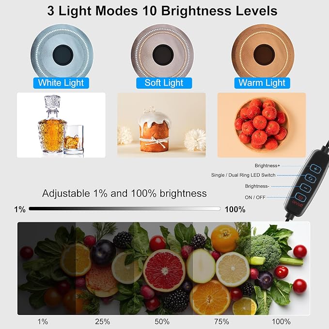PULUZ 16"/40cm Foldable Portable Photo Studio Light Box, Adjustable Brightness Light Box Photography Lighting Shooting Tent Kit, with LED Lights and 12 Colors Backdrop