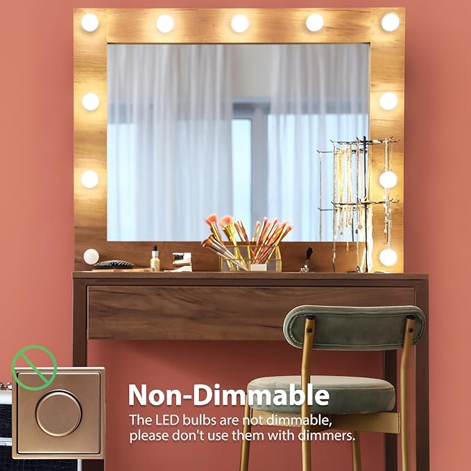 LED Vanity Light Bulbs, 60W Equivalent, Bathroom Light Bulbs 3000K Warm White, 800 Lumens, G25 Globe Bulb for Makeup Mirror, Round Shape, 7W, 120V, Non-Dimmable, 10 Pack