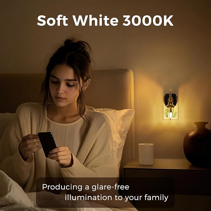 L LOHAS LED Night Lights Plug into Wall, 3000K Soft White | Flower Night Lights with Dusk to Dawn Sensor, 0-100lm Adjustable Brightness, for Hallway Bedroom Stairway