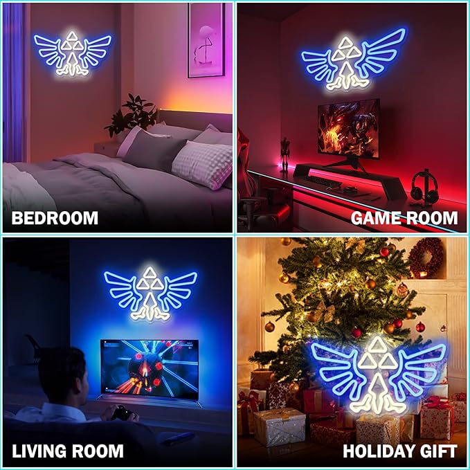 LOZ Gaming Neon Sign Dimmable Game Neon Sign for Gamer Room Decor Neon Lights for Bedroom Boys Teen Gaming Zone Party Decoration