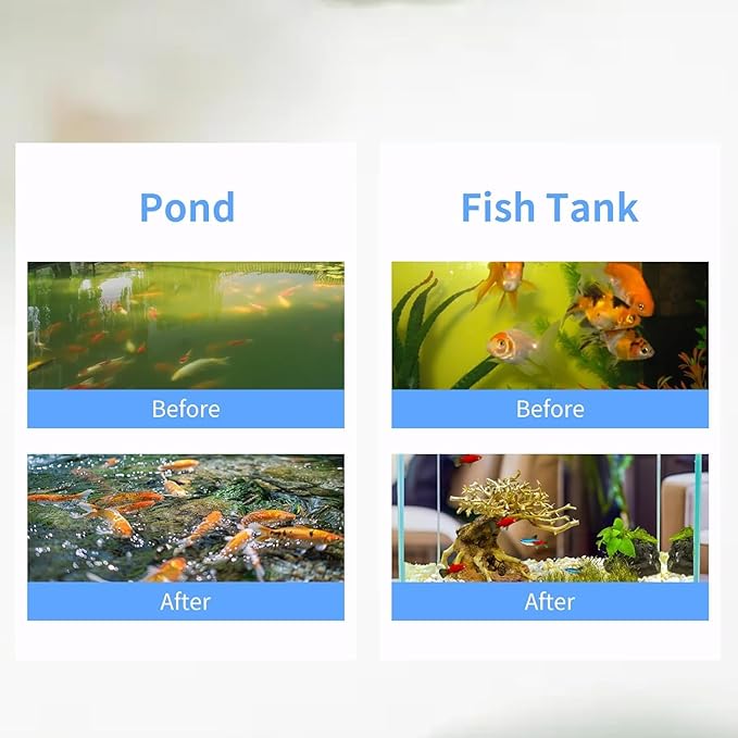 13W Replacement Light Bulb, for Outdoor Pond Clarifier Compatible with JUP-01 UVE9 CF400 CF500 UV CP-9 UV Light for Fish Tank, Turtle Tank, Aquarium, 4 Pack 13W UV C Lamp for G23 Base