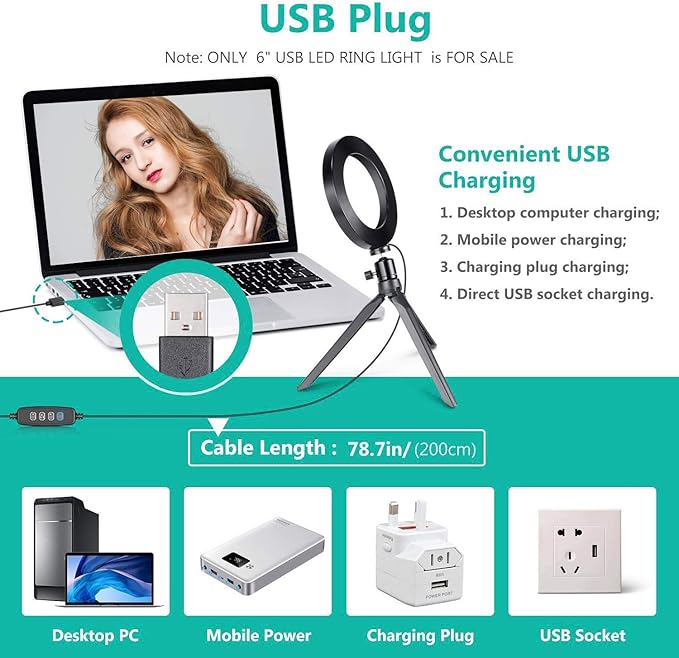 Ring Light OEBLD Dimmable with 3 Light Modes & 10 Brightness Level LED Ring Fill Lights for Phone Live Stream Makeup YouTube Shooting (C(10''Ring Light with Clip))