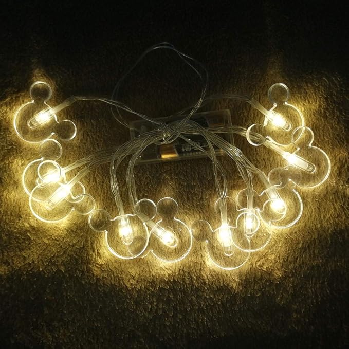 1.65m 10LEDs Decorative Cartoon Animal Mouse Night Mood Light Romantic Lamp for Home Indoor Bedroom Party Festival Décor(Warm White)