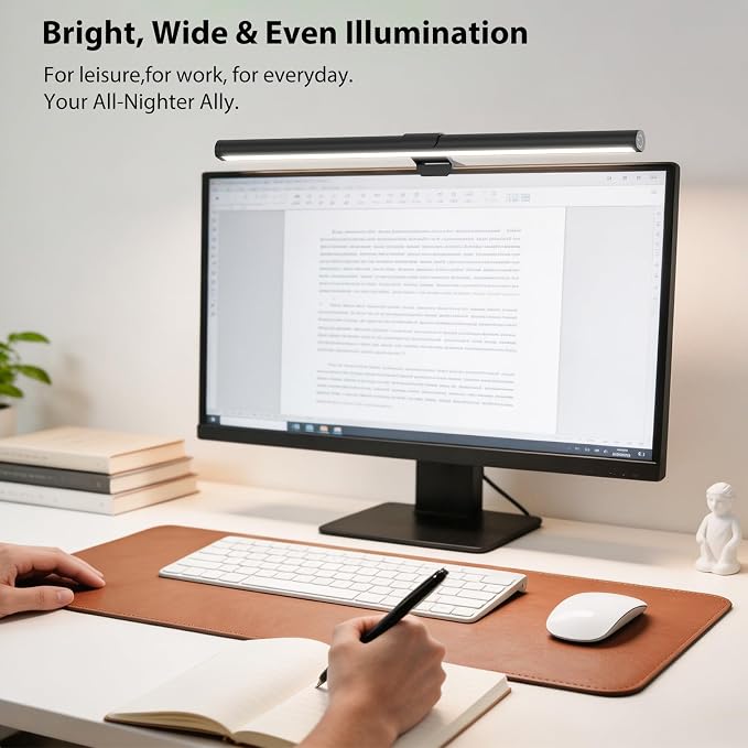 Monitor Light Bar, Eye-Care USB Computer Monitor Lamp for Home Office Gaming, 15.7'' Ultrawide LED Light, 3 Color Temperatures Stepless Dimming Screen Bar