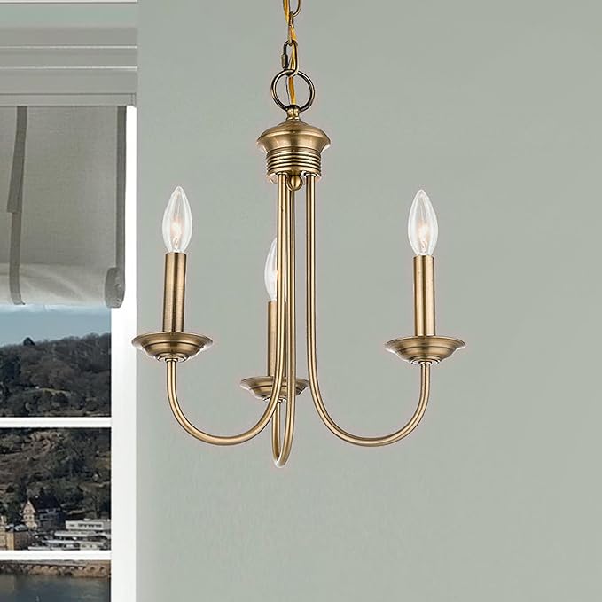 Livex Lighting 42683-01 Mini Chandelier, Medium, Antique Brass