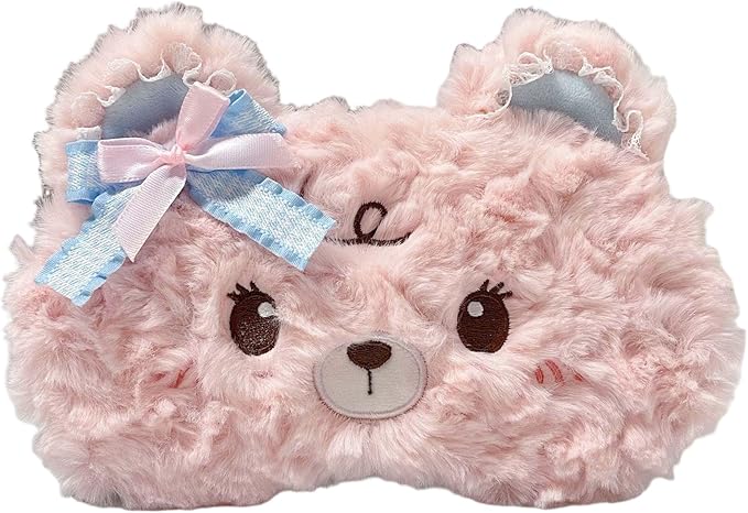 PERFECTSIGHT Cute Sleep Eye Masks (Pink Lace Bear)