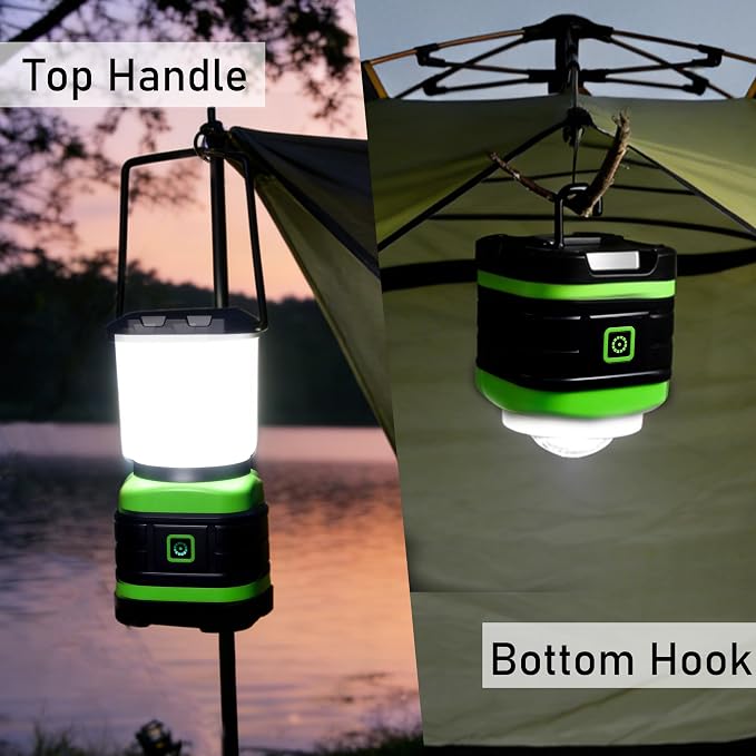 Lichamp LED Camping Lantern, Battery Powered LED Lights Camping Essentials, Portable Lanterns Flishlights for Emergency, Hurricanes, Outdoor Hiking, Power Outages, Survival Gear and Home Use, 2 Pack