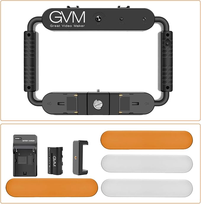GVM Great Video Maker LED Ring Light 5600K Selfie Light, Smartphone Video Rig & Phone Video Stabilizer for Camera, Smartphone, Makeup, YouTube Setup, Self-Portrait Shooting with Bluetooth