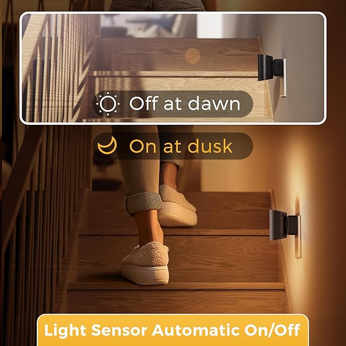 L LOHAS LED Night Light, Dimmable Night Lights Plug into Wall,2 Pack Nightlight for Kids,180° Rotatable, 3000K 0-150LM Dimmable Night Lights with Dusk to Dawn Sensor for Children Room Bathroom