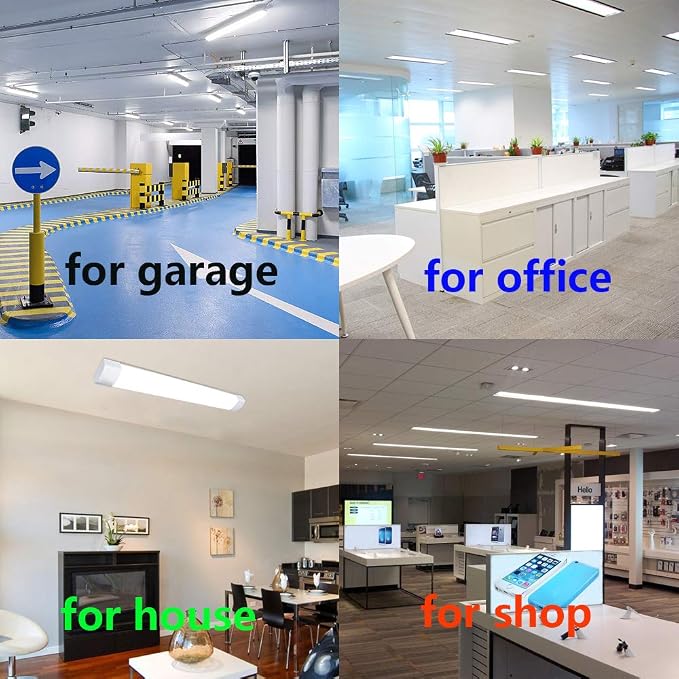 Sararoom 10Pcs 4ft Led Shop Light Fixture 40W LED Tube Light, 4800lm, 4000K Neutral White, 120cm 47.2inch LED Garage Closet Light Ceiling Light for Office Home Basement, No Plug, No Ground Wire