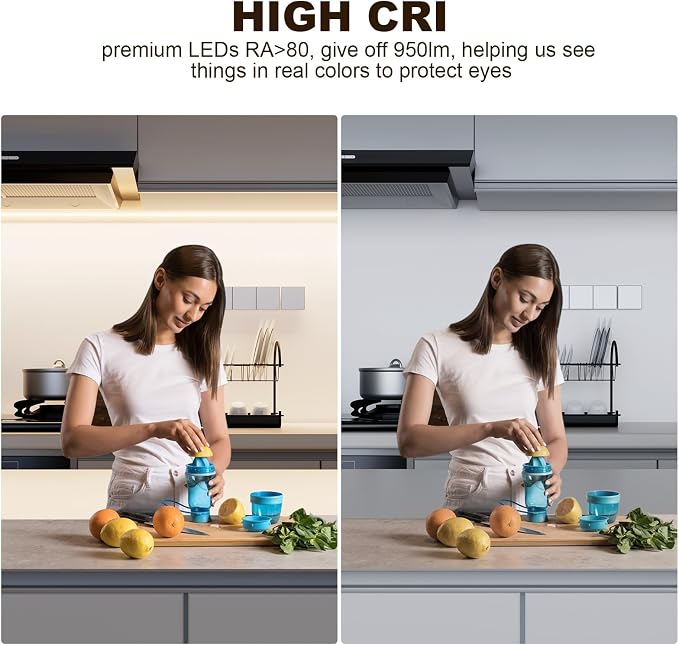 MY BEAUTY LIGHT Bright Silicone LED Under Cabinet Lights, 3.8ft Plug-in 4000K 950lm Warm White Dimmable Under Cabinet Lighting Strip with RF Remote for Kitchen, Under Counter, Bedroom, Bathroom Decor