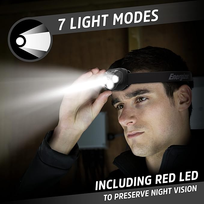 Energizer PRO-260 LED Headlamp,IPX4 Water Resistant Headlamps,High-Performance Head Light for Outdoors,Camping,Running,Storm,Survival LED Light for Emergencies (Batteries Included),(Pack of 16)