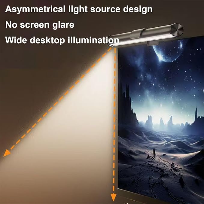 Monitor Light Bar Adjustable Lamp | 3-Color Adjustable Anti-Glare Screen Light for Computer Monitors—Ideal for Office, Home, Dorm, College, Workbench, Cubicle, and Desk Setups
