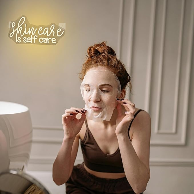 WLHOPE Skin Care is Self Care Neon Signs for Wall Decor LED Lights Decorations for Beauty Salon Facial Spa Bathroom, Get Your Business Seen Day or Night