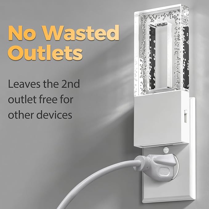 Night Lights Plug Into Wall, Bubble Acrylic Night Light | Foldable Plug Design, Dusk to Dawn Sensor, 3000K Soft White, Dimmable Nightlights for Bathroom, Hallway, Bedroom, 2 pcaks