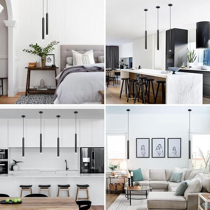 Modern Pendant Lights 4000K LED Dimmable Pendant Light Fixtures Pendant Lighting for Kitchen Island,Bar,Bedroom, 15.7inch, 10W, ETL, 1Pack