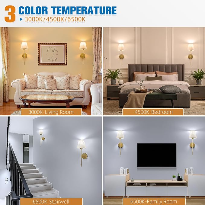 19.9 inch Battery Operated Wall Sconce Set of 2,Beige Gold Rechargeable Wall Lights with 10400mAh Dimmable Bulbs and Remote, 9 Colors Wireless Wall Lamps for Bedroom Living Room Decor
