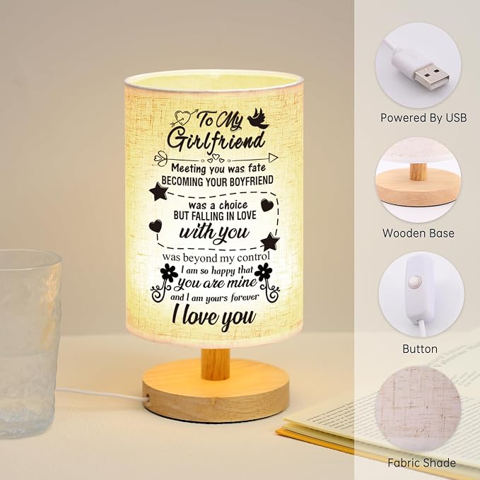 WSYEAR Romantic Gifts for Girlfriend Mothers Day Gifts, Night Light Lamp, Girlfriends Birthday Gifts for Her from Boyfriends