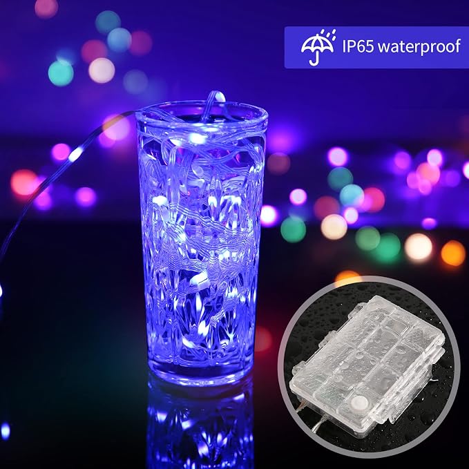 Battery Operated Fairy Lights Color Changing String Lights with Remote | 16.4FT 1-Pack Twinkle LED Lights, USB Plug or Battery Powered, Outdoor Christmas Decorations for Bedroom Party Indoor