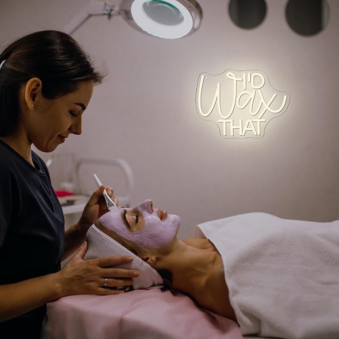 Mutank I'D Wax That Neon Sign, Beauty Salon Salonneon Neon Light USB Powered LED Dimmable, for Waxing Studio Skincare Hydrotherapy Professional Salon Beauty Studio Sign, Beautician Gift(12.9 * 8.6In)