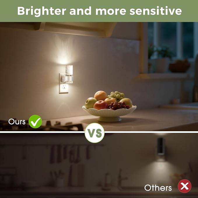 L LOHAS LED Night Lights Plug into Wall, 4 Pack Mini Dimmable Night Light | Dusk-to-Dawn, Soft White/Cool White/Amber 3 Light Color, 0-100LM Adjustable Brightness, Bubble Nightlight for Hallway