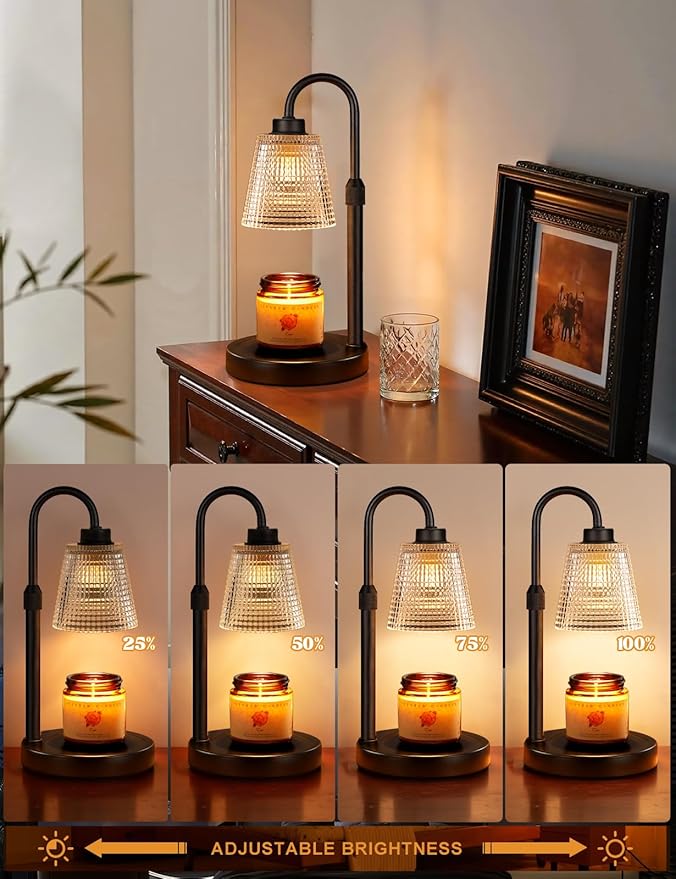 Innqoo Candle Warmer Lamp with Timer Home Decor Birthday Gifts for Women | Dimmable Candle Warmer for Jar Candles, Height Adjustable Wax Melts Warmer, Room Decor House Warming Gifts New