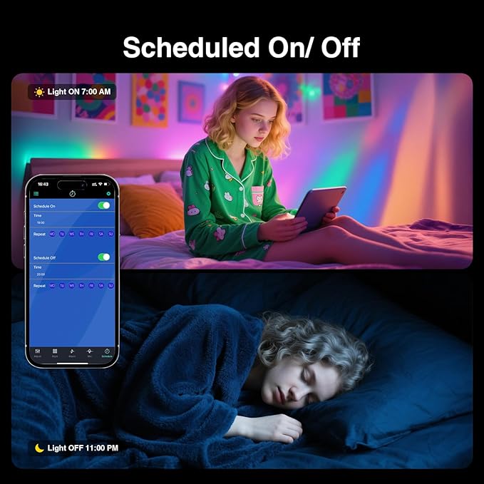 LED Light Bar, Music Sync RGB Light Bar, USB Ambient Lamp, Color Changing Gaming TV Backlight with Remote Control, 15 Dynamic Modes for Room (App Control)