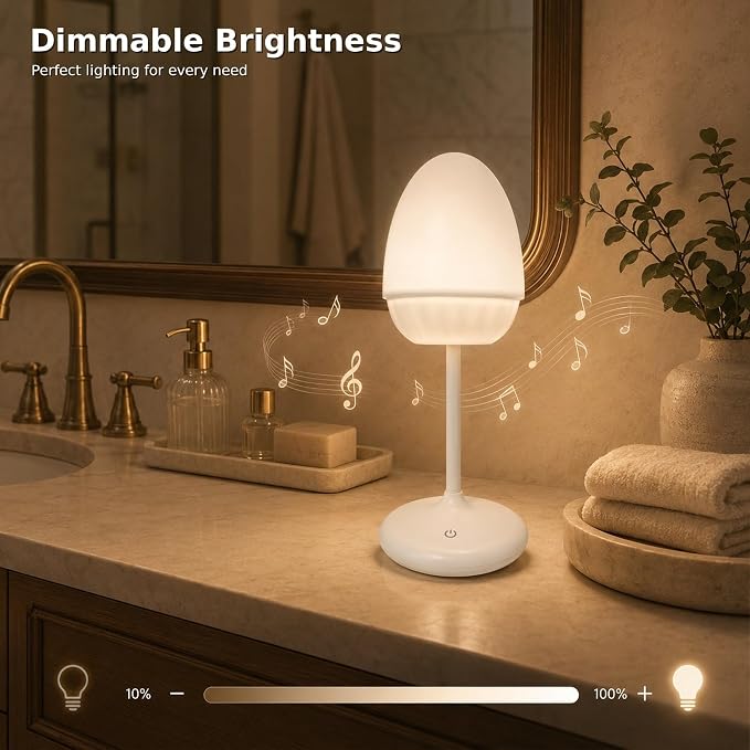 Waterproof Shower Lamp with Bluetooth Speaker, Rechargeable Bathroom Lamp | 16 Color Changeable Shower Light with Remote&Touch Control, LED Cordless Northern Lights Projector for Inside Shower, Bathtub