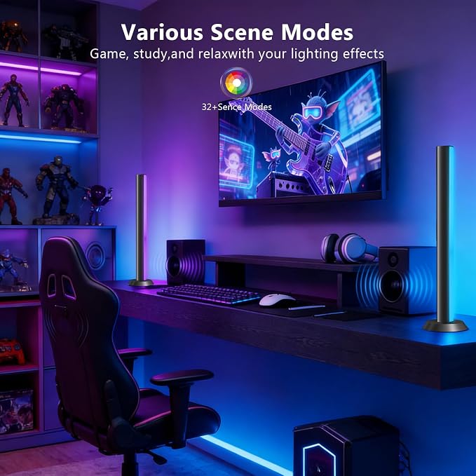 DAYBETTER Smart LED Light Bar,RGBICWW WiFi TV Light Bars for Room,Gaming | Compatible with Alexa,Remote and App Control,14 Inches Color Changing Light Bar with Music and Scene Modes for Desk,PC,Black