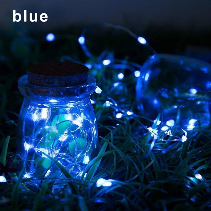 16 Packs Fairy Lights Battery Operated(Batteries Included) 10.2FT 30LEDs Waterproof Copper Wire Firefly Light, Mini Starry String Lights for DIY Craft Wedding Party Christmas Decor (Blue Fairy Light)
