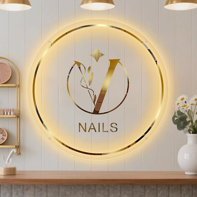 Custom Business Logo Neon Sign,Custom Acrylic Backlit Neon LOGO Signs | Personalized LED Logo Customize Logo for Beauty Salons, Cafes, Offices, Studio Sign, Boutique, Outdoor