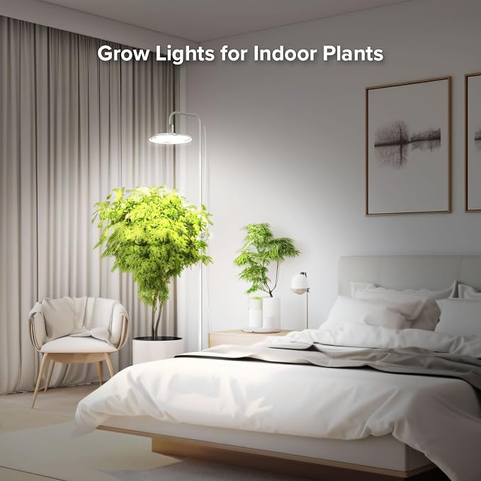 SANSI Grow Lights for Indoor Plants, 100W Full Spectrum Tall Standing | 10200LM, 240 LEDs, CRI Near 100, Adjustable 47-70.86in Height, 5-Level Dimmable, 8/12/14H Auto Timer, Remote Control