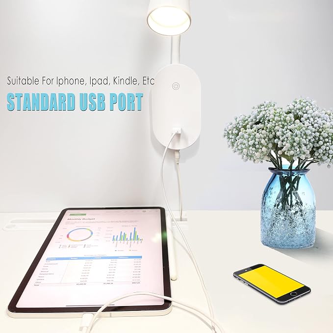 Wall Mounted Reading Lights, Set of 2, Dimmable, USB Charging | Two focused bedside lights with touch dimming, flexible goosenecks, USB charging and auto-off for shared bedrooms.
