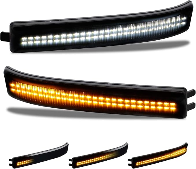 Sequential Switchback Side Mirror Reflector LED Turn Signal Light Smoked lens Compatible with 2009 to 2014 Ford F150