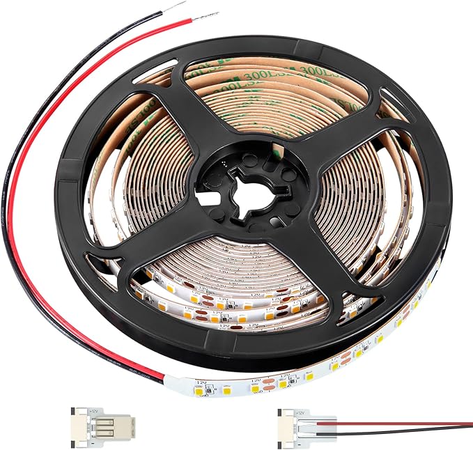 RV Flexible LED Strip Light 12V Dimmable Tape Light 16.4 ft 600 LEDs 2000 Lumen Width 5/16” for Camper Van Motorhome Truck Trailer Interior Lighting, CRI 90+ Indoor Only (3000K)