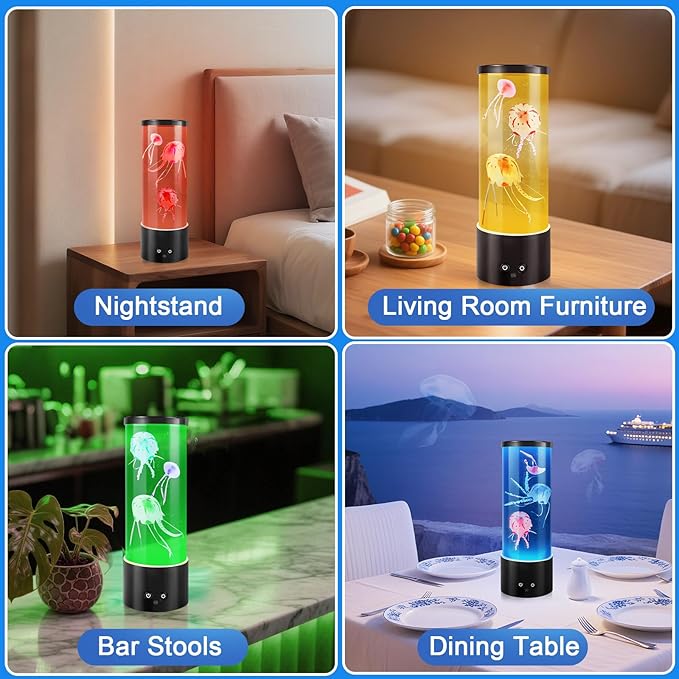 Jellyfish Lamp, Mothers Day Gifts, Jellyfish Tank Mood Light, Table Lamp for Home Decor, Relaxation and Sleep, Jellyfish Aquarium with 17 Colors Changing, Birthday Day Gifts for Women, Kids
