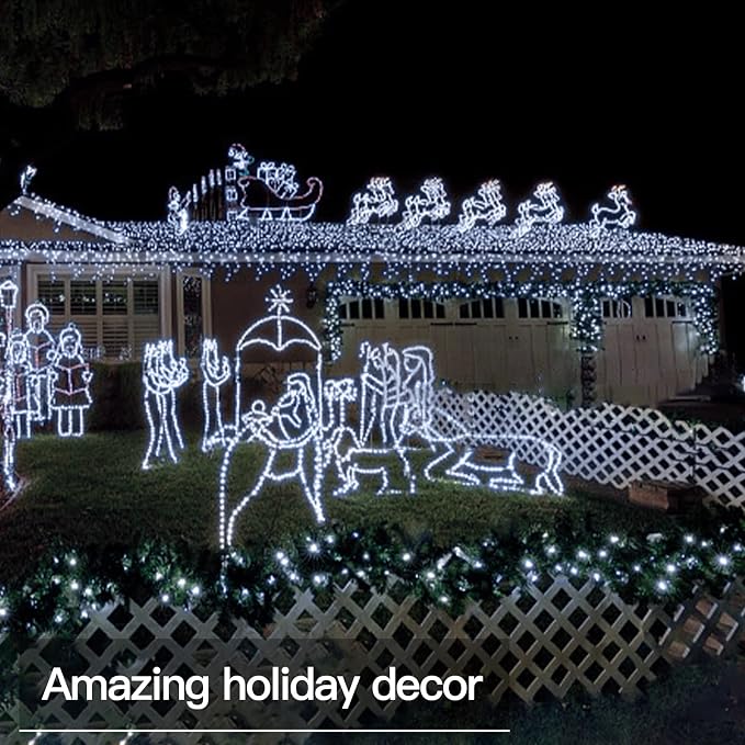 33ft 100 LED Outdoor String Lights, White Fairy Lights Battery Operated with Remote, Led Twinkle Lights for Bedroom, Backyard, Wedding, Tree, Mason Jar, Wall, Centerpiece, Christmas