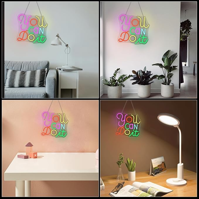 You Can Do It Neon Sign Dimmable LED Neon Signs for Wall Decor, Kids Wall Art, Classroom Decor, USB Neon Light for Bedroom, Birthday Party & Classroom sign for kids & teacher